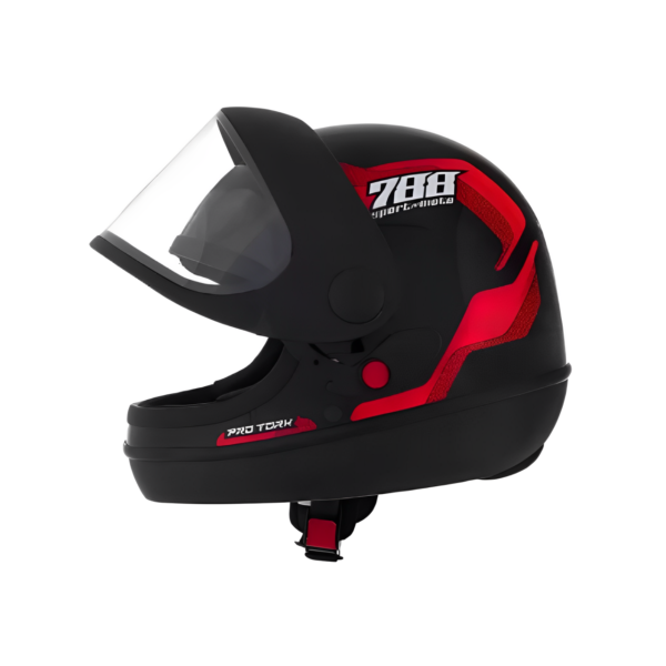 CAPACETE NEW SPORT MOTO 58 PRETO/VERM. \PROTORK - Imagem 2